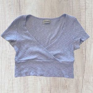 Urban Outfitters Black Cropped V-Neck Top